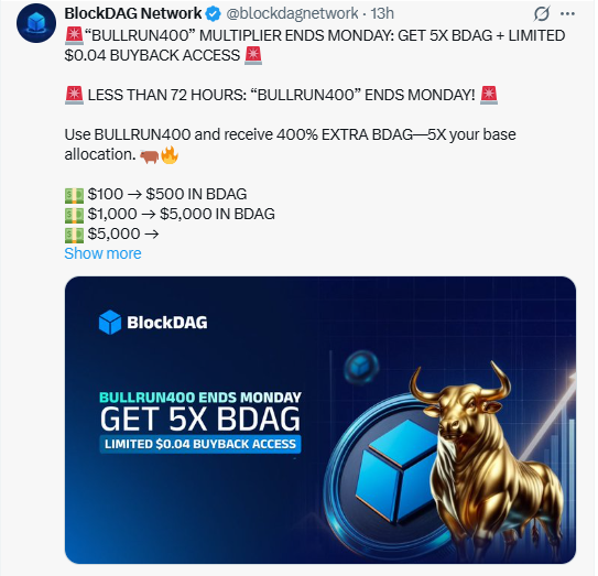 BULLRUN400 Multiplier Ends Monday