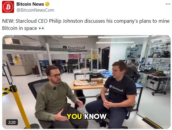 Starcloud CEO Philip Johnston during the interview Starcloud CEO Philip Johnston during the interview