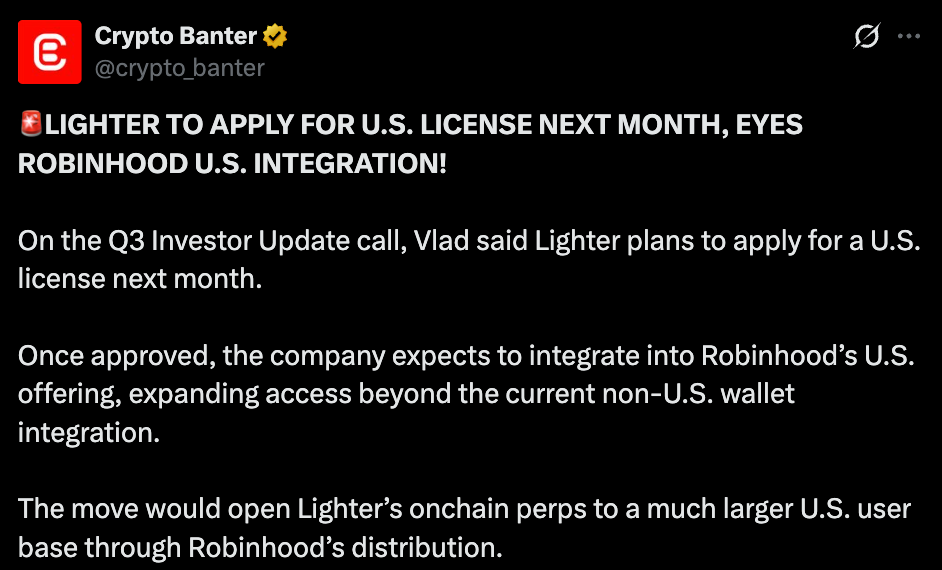 Crypto Banter official tweet Crypto Banter official tweet