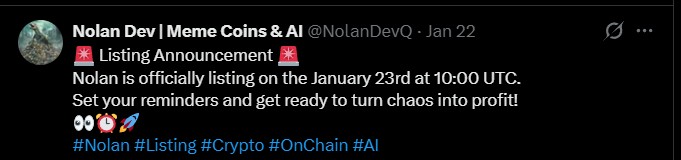 NOLAN ($NOLAN) will be traded on MEXC Exchange NOLAN ($NOLAN) will be traded on MEXC Exchange