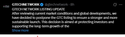 GTECH LISTING DELAY