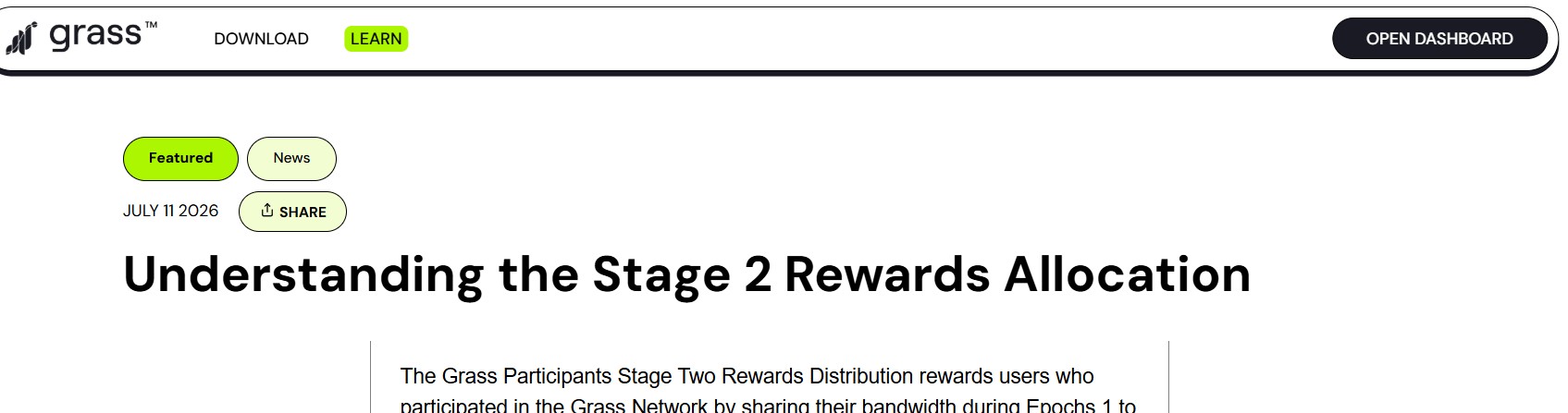 Understanding Grass Airdrop Rewards Stage 2 Allocation Understanding Grass Airdrop Rewards Stage 2 Allocation