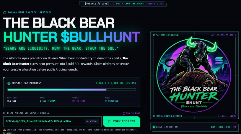 Bullhunt presale page Bullhunt presale page