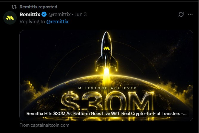 Remittix Presale Has Raised $30M Remittix Presale Has Raised $30M