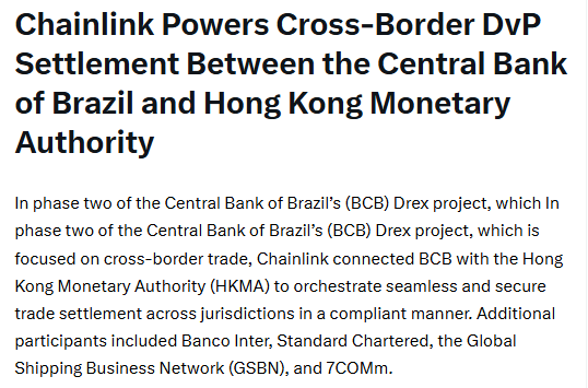 Chainlink news LINK powers five central bank 