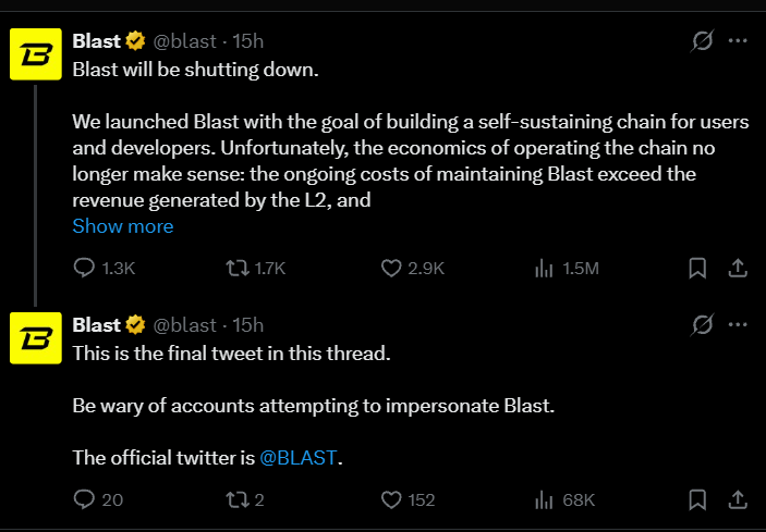 Blast Network Shutdown
