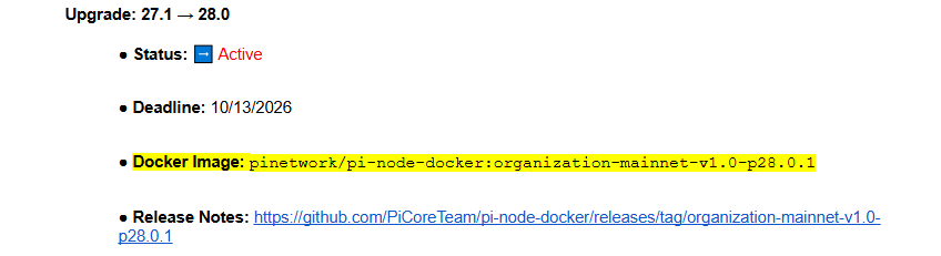 Pi official node table Pi official node table