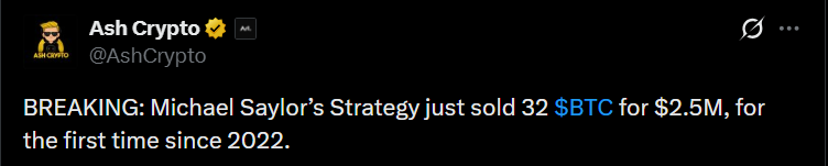 MicroStrategy Bitcoin Sale MicroStrategy Bitcoin Sale
