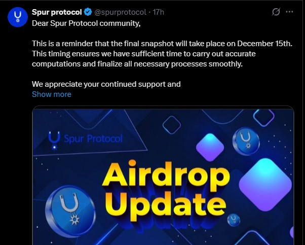 Spur Protocol Airdrop Update