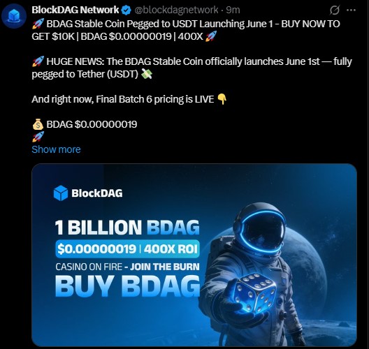 BlockDAG Official X Announcement