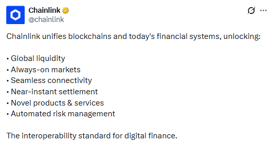 Chainlink describes its role with six core benefits