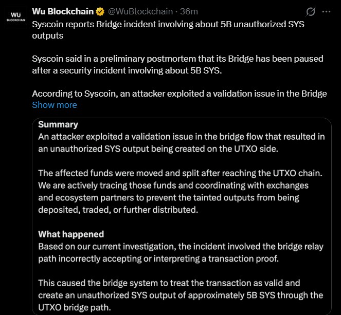 Syscoin HBridge Exploit Update Syscoin HBridge Exploit Update