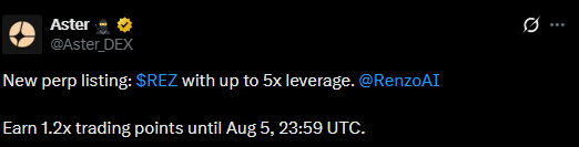 Aster Dex listing post