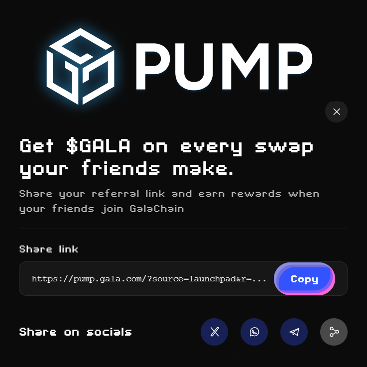 Gala Games activated the GalaPump Referral Program on March 10, 2026, opening a simple way for every