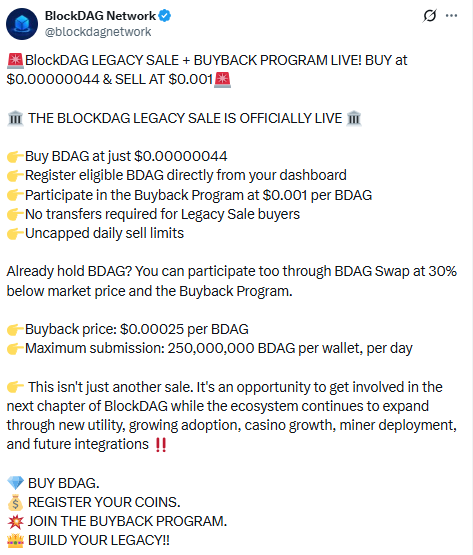 BlockDAG Legacy Sale live June 2026 buy BDAG