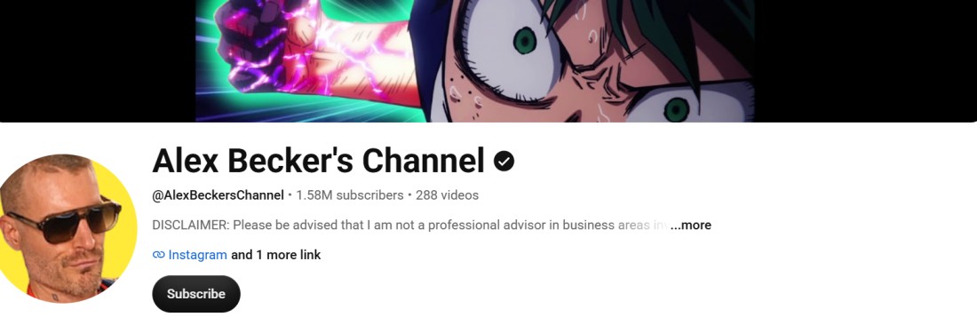 Alex Becker youtube channel 