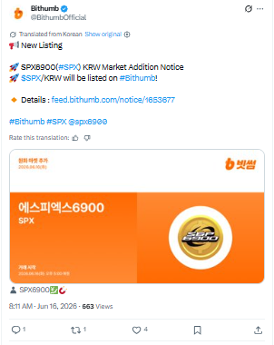 Posted on X by Bithumb Posted on X by Bithumb