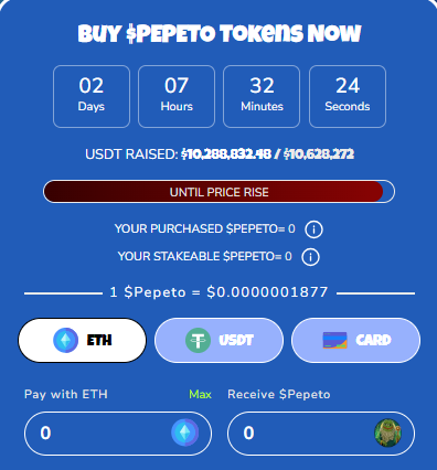Pepeto Presale data