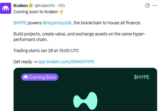 Hyperliquid Kraken Listing today