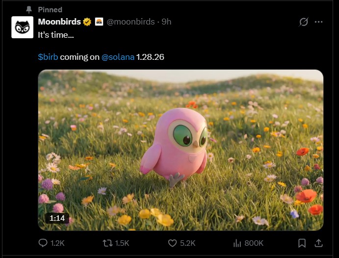 Moonbirds Solana $BIRB Token Launch on Jan 28