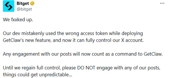 Bitget X Account Compromised prank