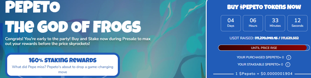 Pepeto listing confirmed presale live dashboard Pepeto listing confirmed presale live dashboard