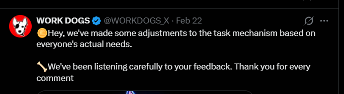 Work Dogs Token Listing date