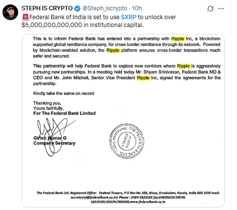 $XRP federal bank twit $XRP federal bank twit