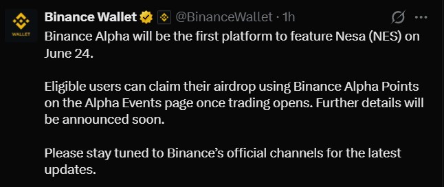 Nesa Binance airdrop