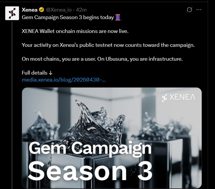 Xenea Wallet Gem Campaign Season 3
