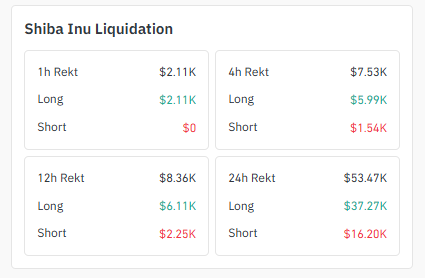 Liquidation Data of $SHIB