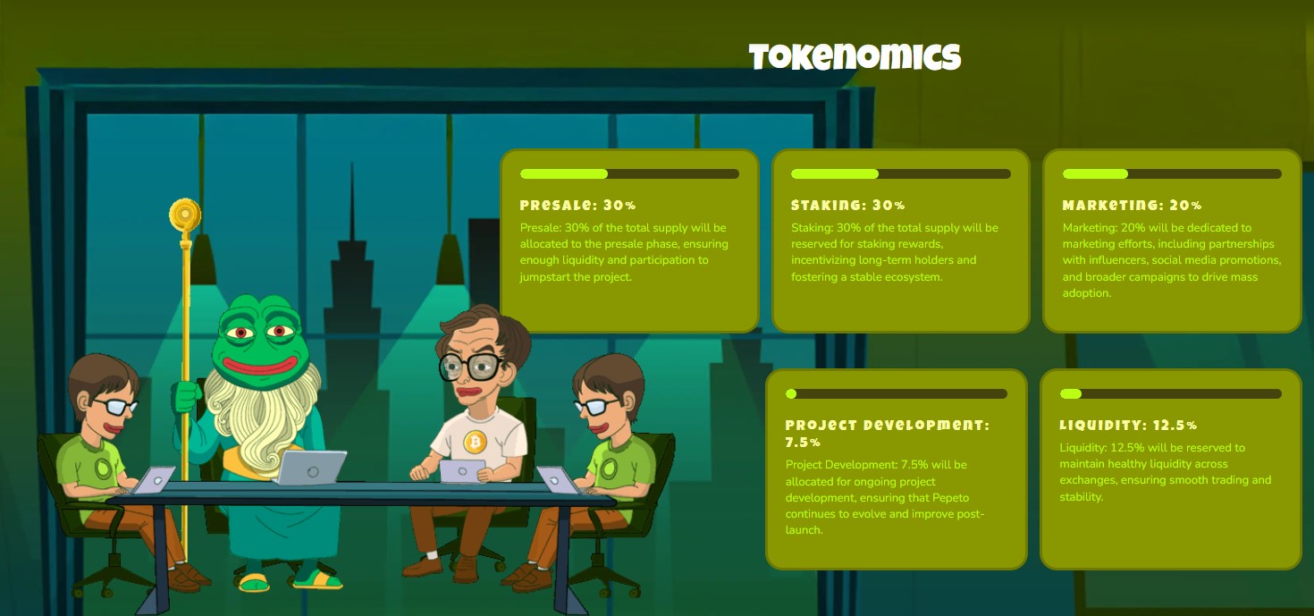 the project tokenomics page,