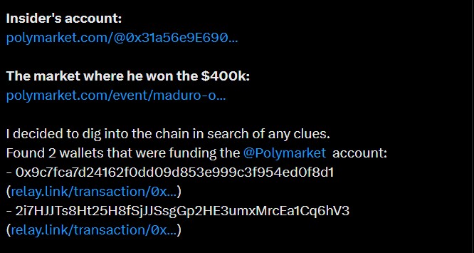 Tracing polymarket Funding Wallets