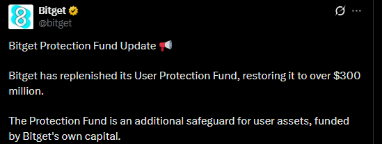 Bitget Protection Fund update X post Bitget Protection Fund update X post