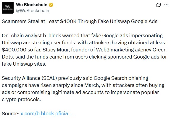  Fake Uniswap Google Ads Drain