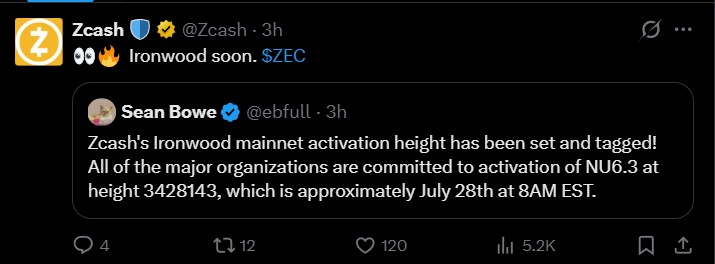 Zcash Mainnet Activation Zcash Mainnet Activation