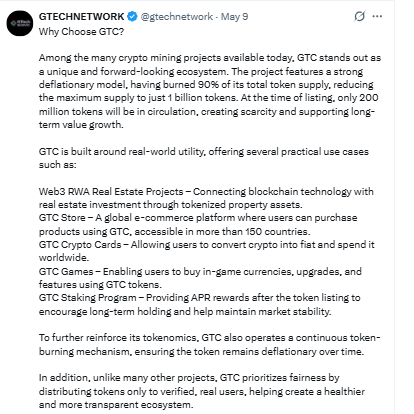 Gtec Netwwork official tweet  post