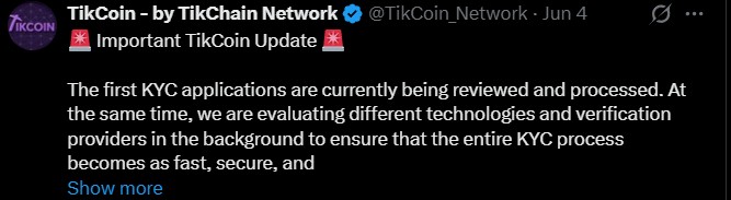 TikCoin KYC deadline TikCoin KYC deadline