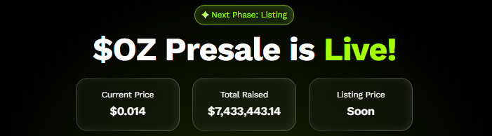 Ozak AI Presale Dashboard