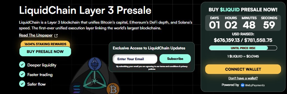 LiquidChain LIQUID Token presale price