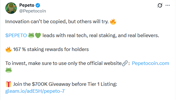 pepeto latest tweet