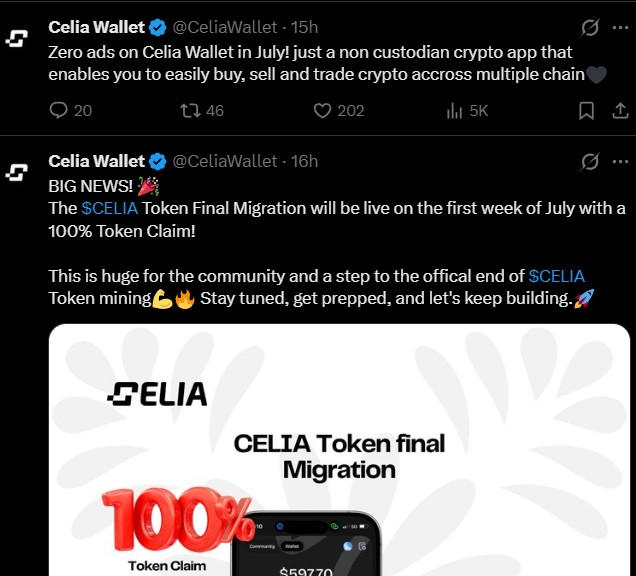 Celia Token Final Migration Set for Early July 2026 Celia Token Final Migration Set for Early July 2026