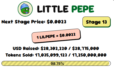 Little Pepe presale dashboard