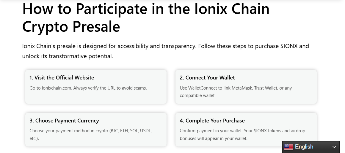 how to participate in Ionix Chain presale?