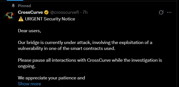 CrossCurve Crypto Hack News CrossCurve Crypto Hack News
