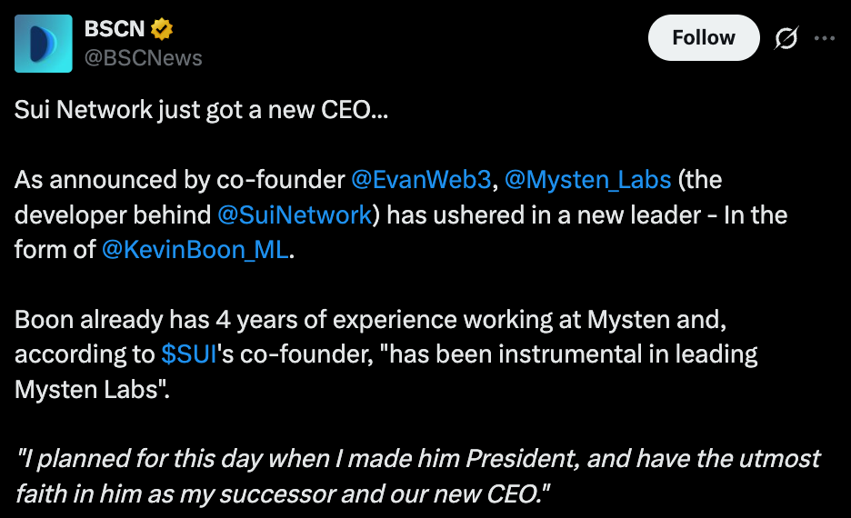 BSCN Official tweet