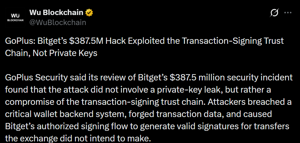 Information by WuBlockChain on X