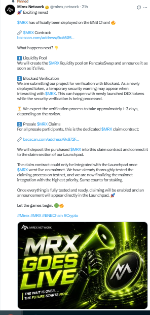 MRX had been deployed on BNB Chain
