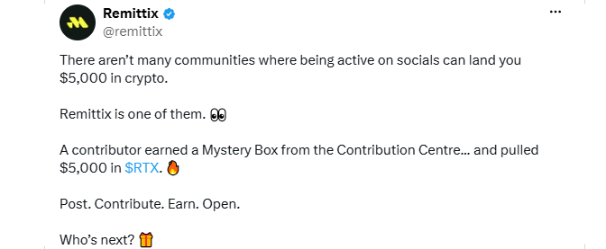 RTX Contribution Centre reward RTX Contribution Centre reward