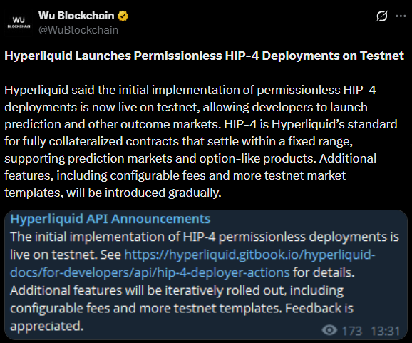 HIP tweet By WuBlockchain HIP tweet By WuBlockchain